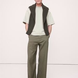 Olive Green Straight-Leg Fatigue Pants 33x34